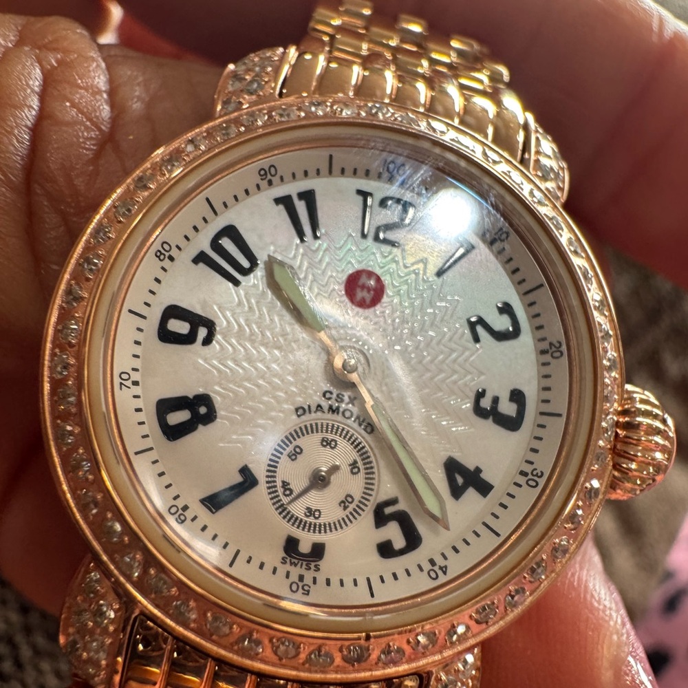 $3900 Stunning Michele CSX Diamond Rose Gold Watch 26mm Excellent Condition - Picture 5 of 16